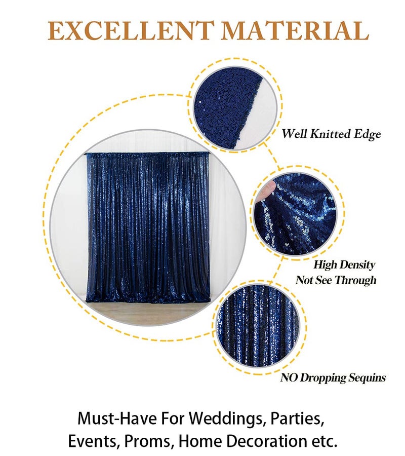 ShiDianYi 4FTX6FT-Navy Blue-Sequin Photo Backdrop, Wedding Photo Booth,Photography Background (Navy Blue) - Image 4